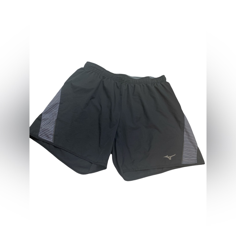 Mizuno Men's Black Athletic Shorts with Gray Accents